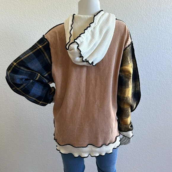 Jaded London Mixed Check Oversized Hoodie - Picture 8 of 9